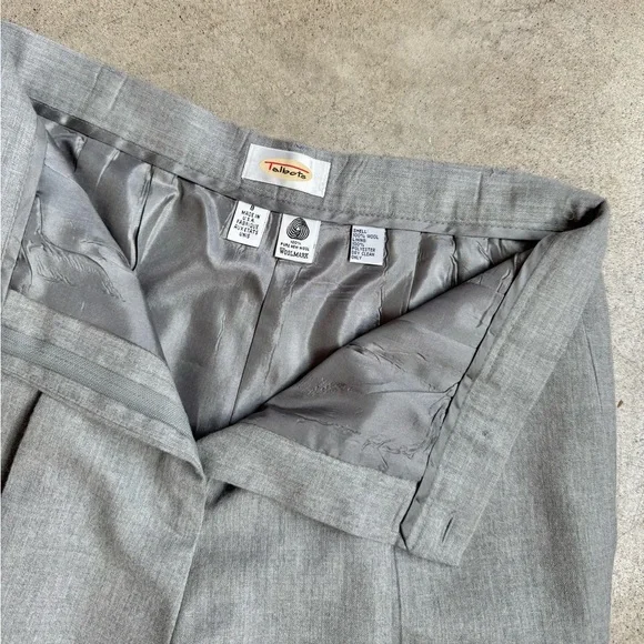 Vintage 90s Talbots Grey Wool Pleated Trousers - Picture 4 of 5